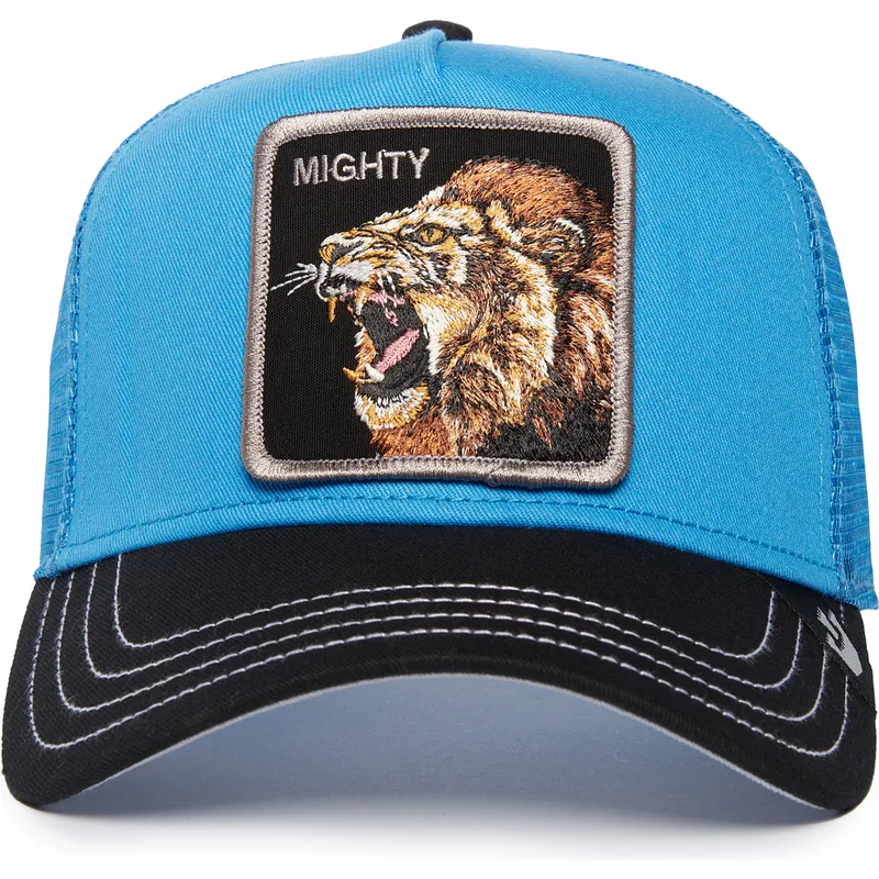 trucker-kasket-bla-og-sort-love-mighty-lion-fan-the-farm-fra-goorin-bros