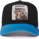 trucker-kasket-sort-og-bla-panter-strength-panther-fan-the-farm-fra-goorin-bros