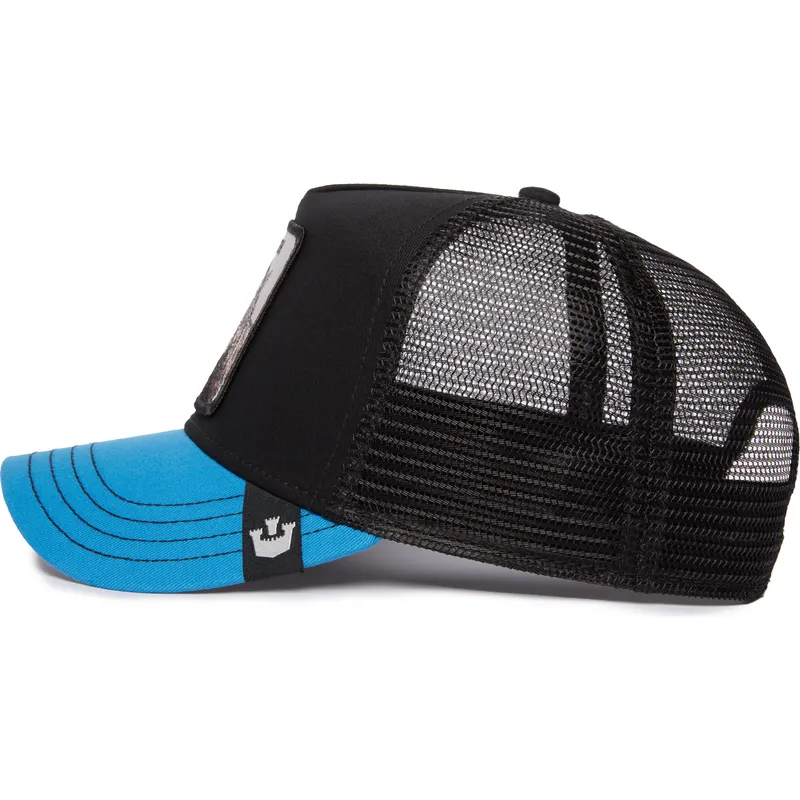 trucker-kasket-sort-og-bla-panter-strength-panther-fan-the-farm-fra-goorin-bros