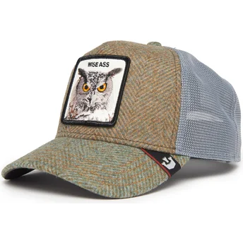 Goorin Bros farverige trucker kasket med uglemotiv Wise Ass Moon Owl UK Plaid fra The Farm