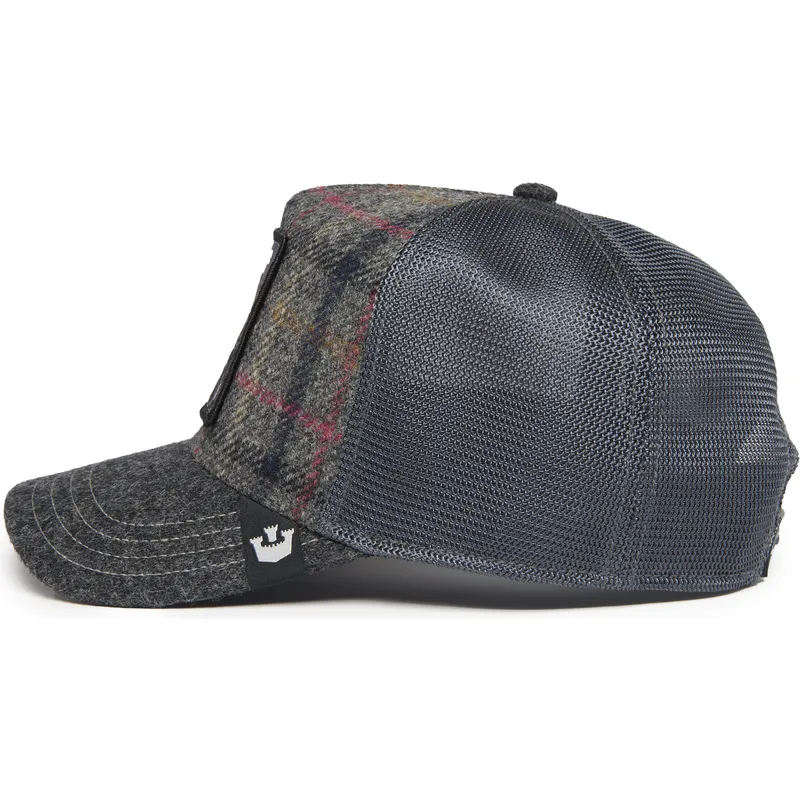 trucker-kasket-gra-panter-moon-panther-uk-plaid-the-farm-fra-goorin-bros