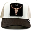 gorra-trucker-blanca-y-marron-buey-the-dead-skull-tri-tone-the-farm-de-goorin-bros