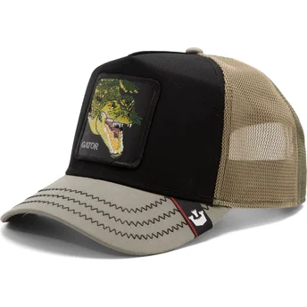 goorin-bros-gator-tri-tone-the-farm-sort-og-gron-krokodille-trucker-kasket
