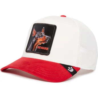 goorin-bros-the-farm-hvid-og-rod-trucker-cap-med-dobermann-beware-the-suede