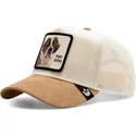 trucker-kasket-beige-hund-sankt-bernhard-top-dog-the-suede-st-bernard-the-farm-fra-goorin-bros