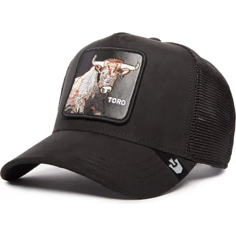 Goorin Bros. The Suede Bull Blacked Out The Farm sort trucker kasket med tyr