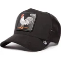 trucker-kasket-sort-hane-cock-the-suede-rooster-blacked-out-the-farm-fra-goorin-bros