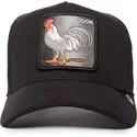 trucker-kasket-sort-hane-cock-the-suede-rooster-blacked-out-the-farm-fra-goorin-bros