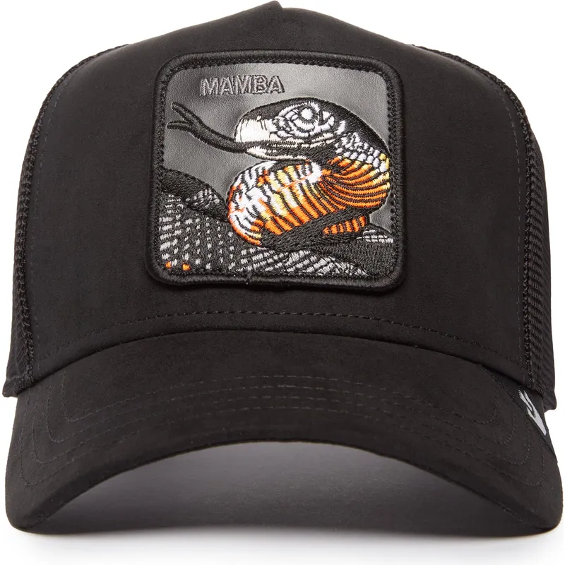 trucker-kasket-sort-slange-the-suede-mamba-blacked-out-the-farm-fra-goorin-bros