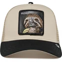 goorin-bros-beige-og-sort-trucker-kasket-dovendyr-the-faded-sloth-eco-brutalism-the-farm