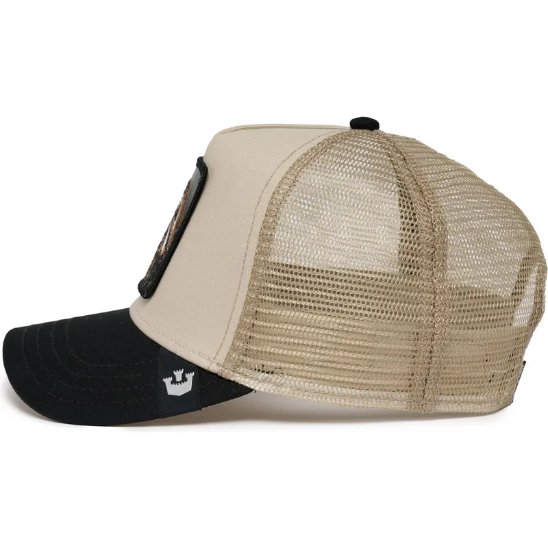 goorin-bros-beige-og-sort-trucker-kasket-dovendyr-the-faded-sloth-eco-brutalism-the-farm