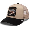 gorra-trucker-beige-og-sort-slange-the-vicious-snake-eco-brutalism-the-farm-fra-goorin-bros