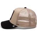 gorra-trucker-beige-og-sort-slange-the-vicious-snake-eco-brutalism-the-farm-fra-goorin-bros