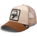 beige-og-brun-skorpion-trucker-kasket-deadly-the-deadliest-scorpion-eco-brutalism-the-farm-fra-goorin-bros