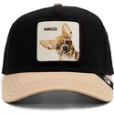 trucker-kasket-sort-og-beige-chihuahua-hund-the-amigo-eco-brutalism-the-farm-fra-goorin-bros