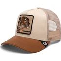 gorra-trucker-beige-y-marron-guepardo-the-warrior-cheetah-big-cats-the-farm-de-goorin-bros