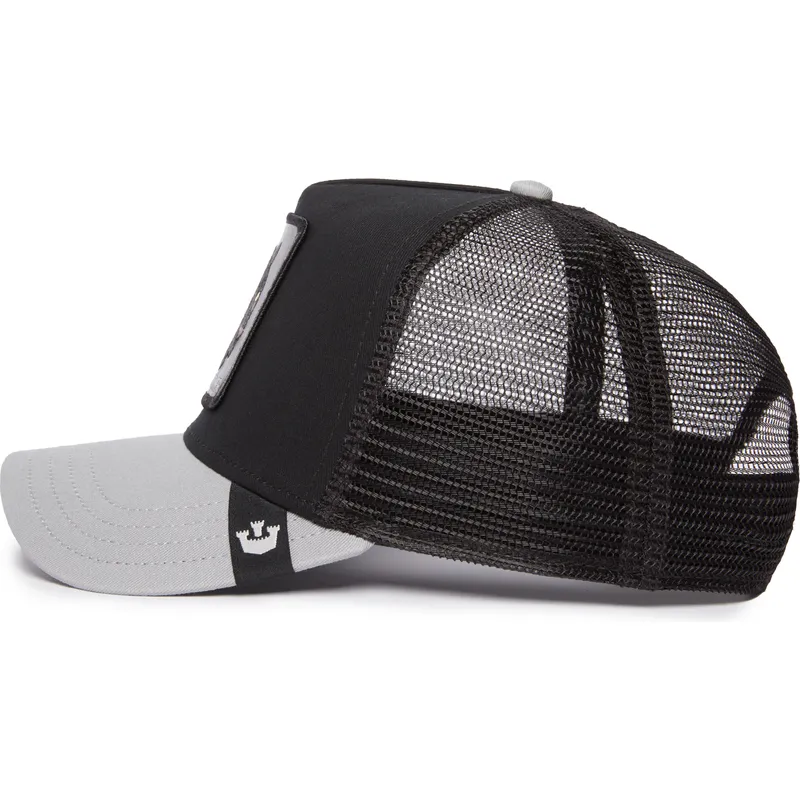 sort-og-gra-trucker-kasket-panter-the-black-panther-big-cats-the-farm-fra-goorin-bros