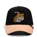 trucker-kasket-sort-og-beige-leopard-the-pantera-big-cats-the-farm-fra-goorin-bros