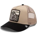 gorra-trucker-beige-og-sort-leopard-menace-the-snow-leopard-big-cats-the-farm-af-goorin-bros