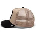 gorra-trucker-beige-og-sort-leopard-menace-the-snow-leopard-big-cats-the-farm-af-goorin-bros