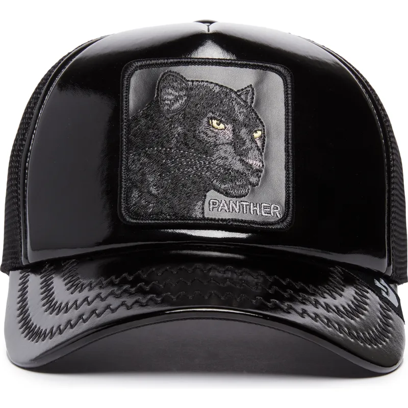 sort-trucker-kasket-panter-obsidian-panther-puff-patent-the-farm-fra-goorin-bros