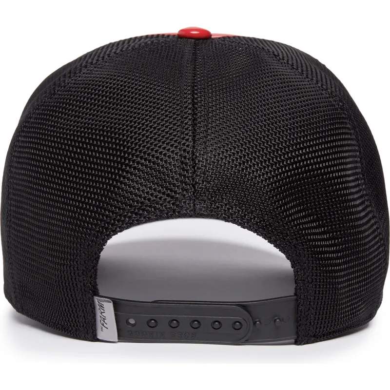 trucker-kasket-rod-og-sort-tyr-raging-pamplona-puff-patent-the-farm-fra-goorin-bros