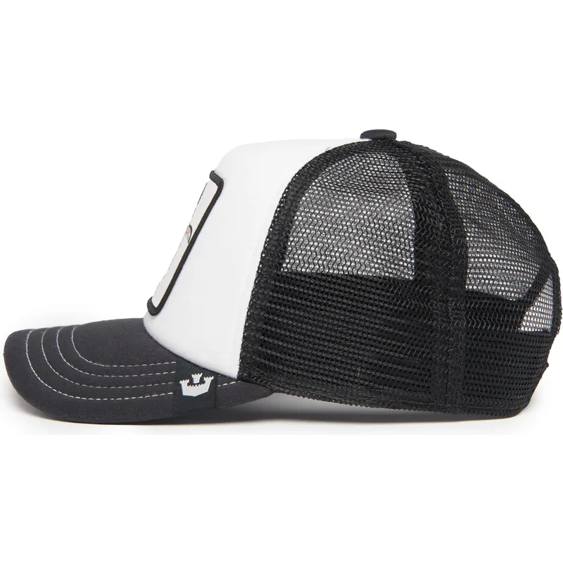 hvid-og-sort-trucker-kasket-til-dreng-pingvin-cool-tuxie-the-farm-fra-goorin-bros