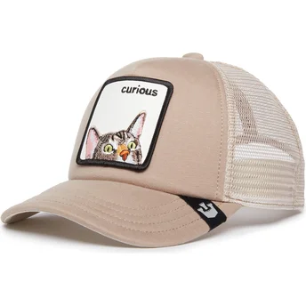 Goorin Bros beige trucker kasket til nysgerrig Hvad er det bonde kat til drenge.