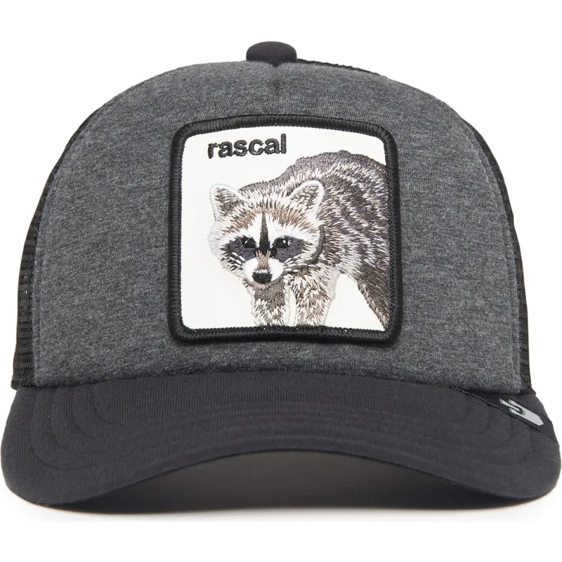 gra-trucker-kasket-til-dreng-med-vaskebjorn-rascal-racacoonie-the-farm-fra-goorin-bros