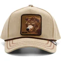 lys-brun-buet-snapback-kasket-med-bjornepatch-bear-bare-duck-canvas-the-farm-fra-goorin-bros