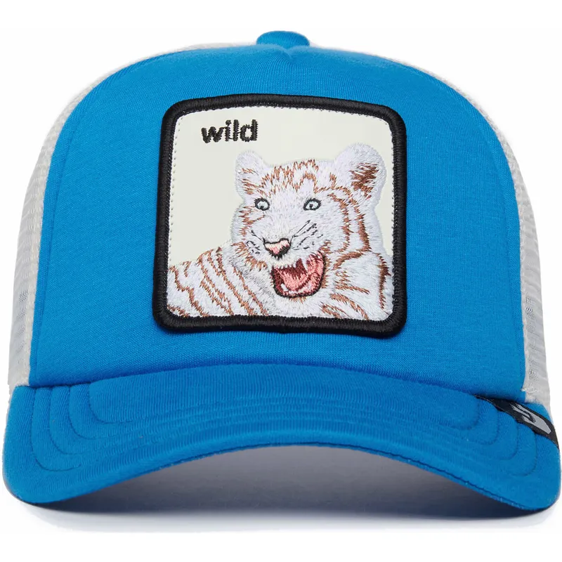 trucker-kasket-bla-og-hvid-til-dreng-tiger-wild-stripes-the-farm-fra-goorin-bros