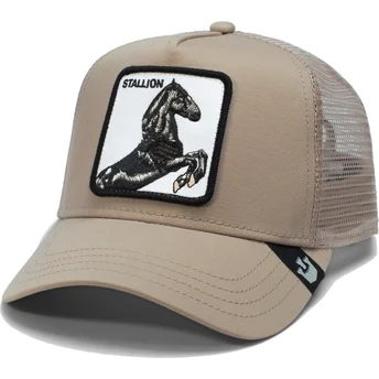 Goorin Bros. Beige trucker-kasket med hesten The Stallion fra The Farm