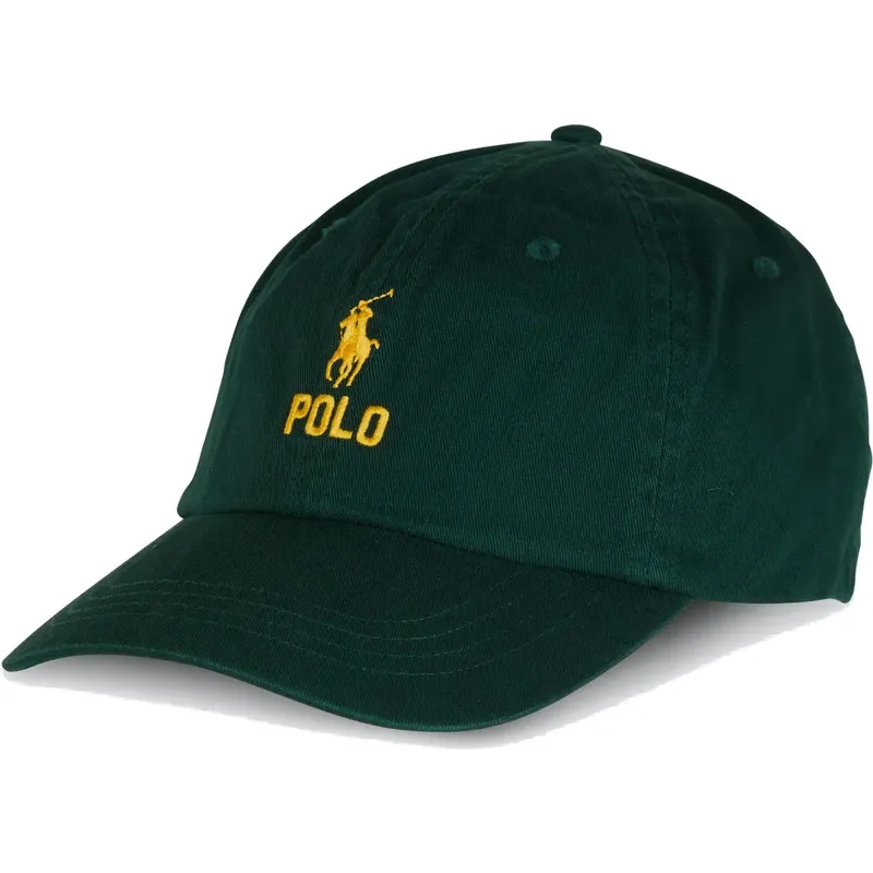 gron-justerbar-curved-kasket-med-gult-classic-sport-logo-fra-polo-ralph-lauren