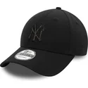 sort-justerbar-kurvet-kasket-9forty-check-infill-fra-new-york-yankees-mlb-fra-new-era