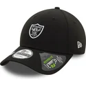 sort-justerbar-curved-kasket-9forty-repreve-mini-logo-fra-las-vegas-raiders-nfl-fra-new-era