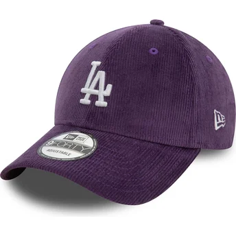 Justerbar violet 9FORTY Cord-kasket fra Los Angeles Dodgers MLB af New Era