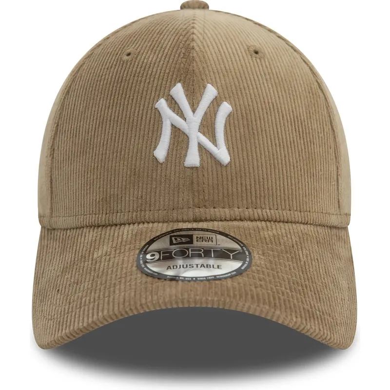 buet-beige-justerbar-9forty-cord-kasket-af-new-york-yankees-mlb-fra-new-era