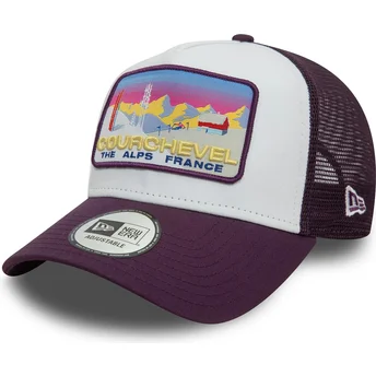 Violet A Frame Ski Patch trucker kasket fra Courchevel Byer og Strande af New Era