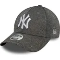 new-era-new-york-yankees-mlb-9forty-glitter-sort-justerbar-kvindekasket-med-buet-skygge