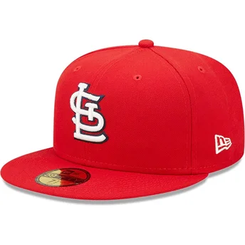 Rød justerbar flad kasket 59FIFTY AC Perf fra St. Louis Cardinals MLB af New Era