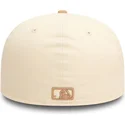 beige-og-brun-justerbar-59fifty-side-patch-kasket-fra-new-york-yankees-mlb-af-new-era