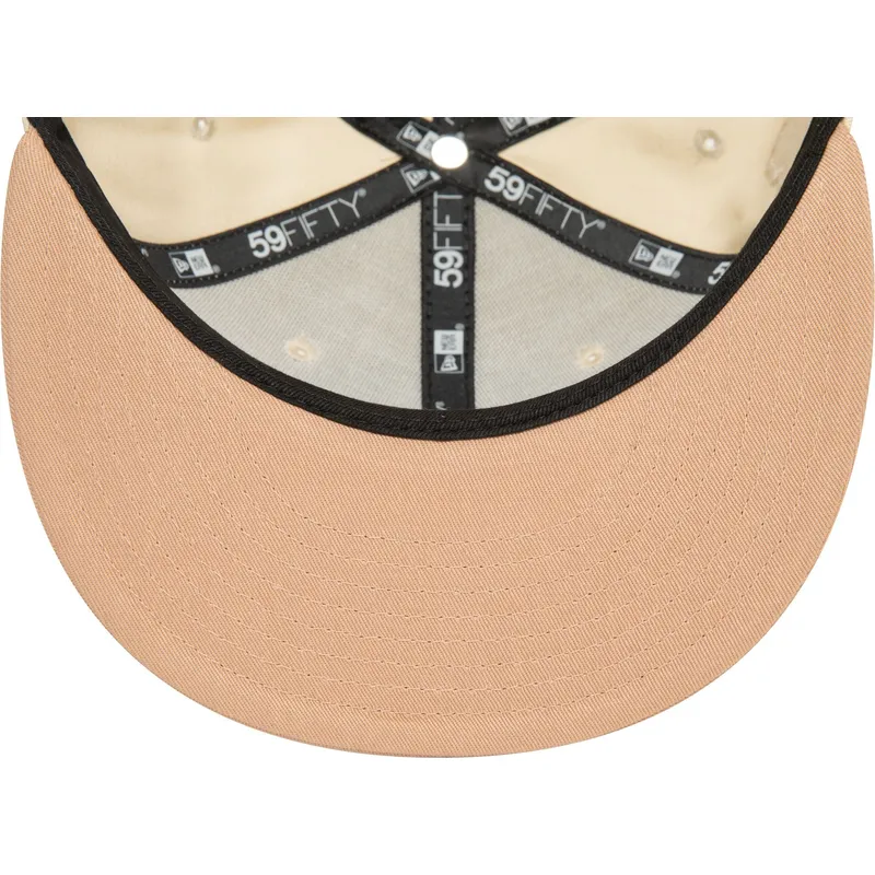 beige-og-brun-justerbar-59fifty-side-patch-kasket-fra-new-york-yankees-mlb-af-new-era