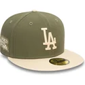 los-angeles-dodgers-mlb-new-era-59fifty-side-patch-justerbar-flad-gron-og-beige-kasket