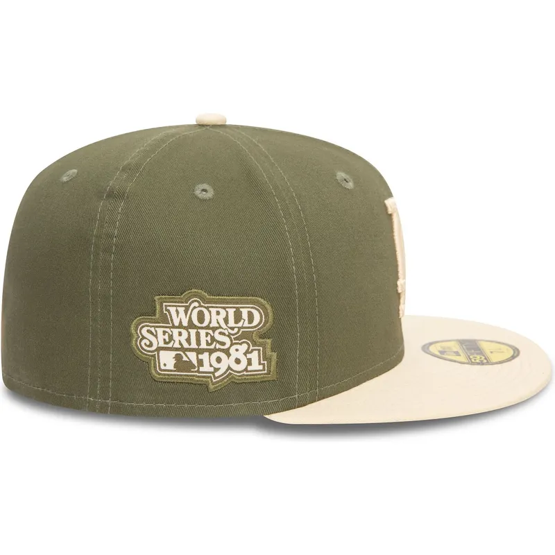 los-angeles-dodgers-mlb-new-era-59fifty-side-patch-justerbar-flad-gron-og-beige-kasket