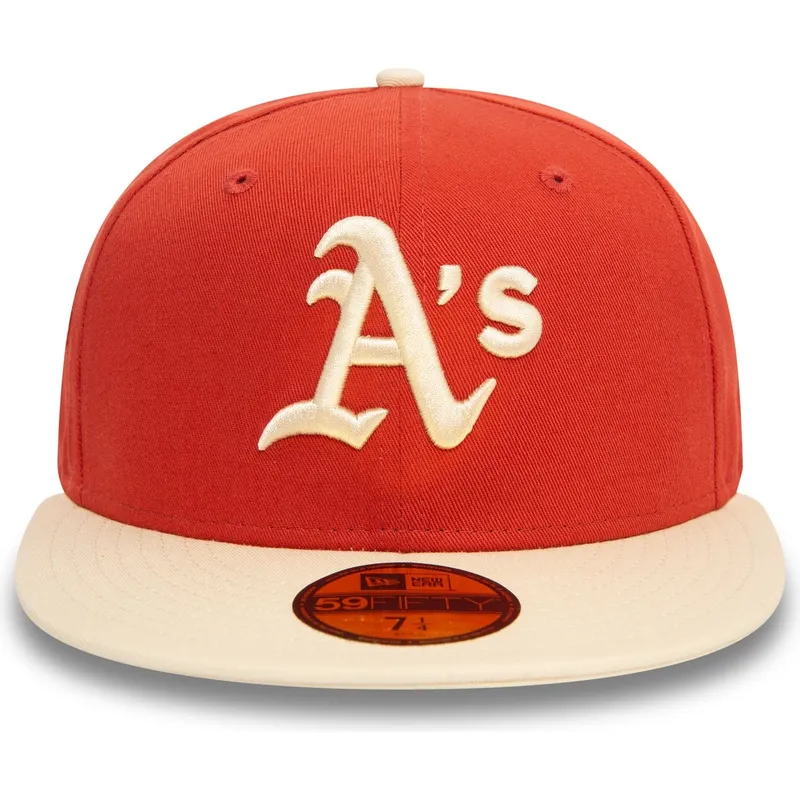 kasketter-flad-orange-tilpasset-59fifty-side-patch-fra-oakland-athletics-mlb-af-new-era kasketter-flad-orange-tilpasset-59fifty-side-patch-fra-oakland-athletics-mlb-af-new-era
