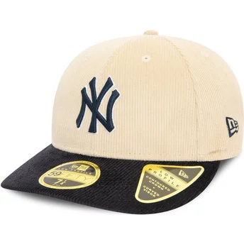 Beige og flådeblå justerbar 59FIFTY lavprofil kasket fra New York Yankees MLB af New Era