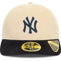 59fifty-low-profile-cord-beige-og-marinebla-justerbar-kasket-fra-new-york-yankees-mlb-af-new-era