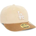 beige-og-brun-kurvet-kasket-59fifty-low-profile-cord-los-angeles-dodgers-mlb-fra-new-era