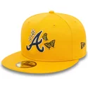 kasketter-flad-gul-tilpasset-59fifty-icon-fra-atlanta-braves-mlb-af-new-era