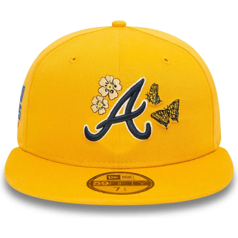 kasketter-flad-gul-tilpasset-59fifty-icon-fra-atlanta-braves-mlb-af-new-era